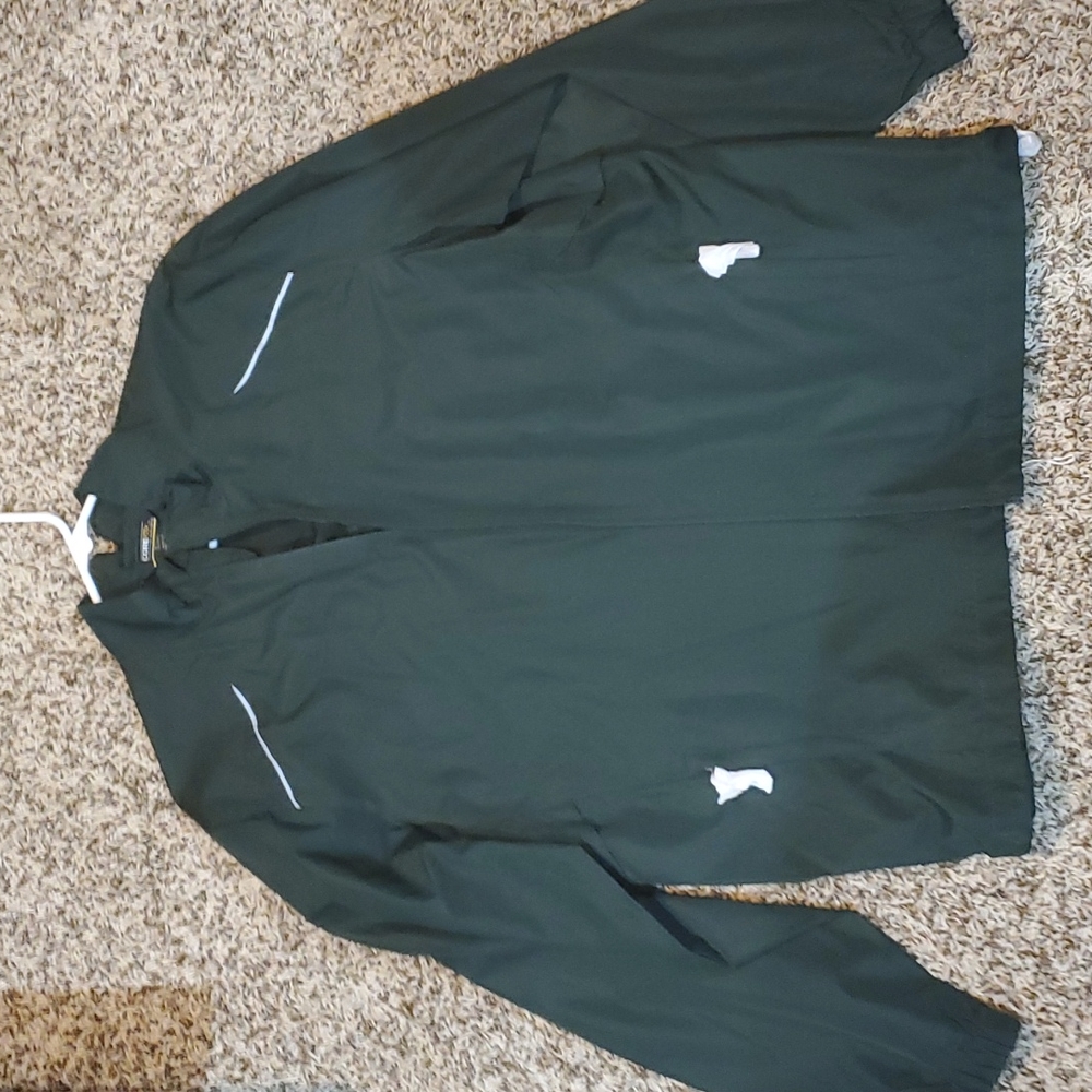 Men's green windbreaker jacket